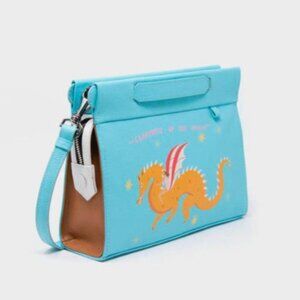 Min & Mon Vail Crossbody Angel Blue Handbag-Dragon Print
